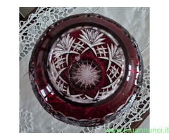 Vaso in cristallo al piombo con intagliatura a man