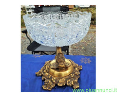 Tritone alzata vintage centrotavola in cristallo c
